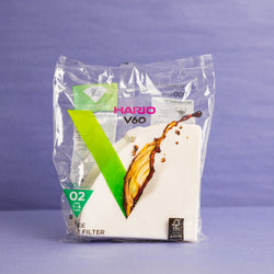 Hario v60 paper filters size 02, pack of 100 white.  