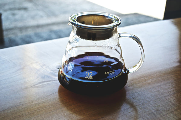 Clear glass 600ml size server to brew coffee into.  Comes with a lid and a handle.  