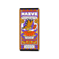 Chocolate bar packaging with colorful design and text on a white background
