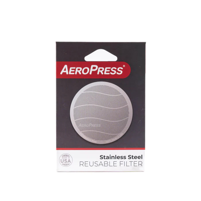 1 box of a stainless steel reusable filter for an Aeropress coffee brewer.  